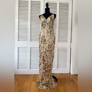 Gold Formal Sequin Mermaid Dress